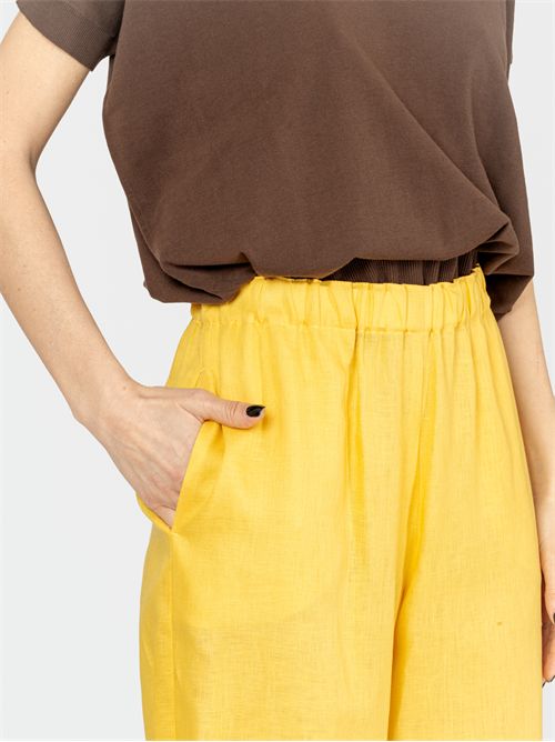 Pants in linen fabric with elastic waistband FABIANA FILIPPI | PAD275F310D8354031